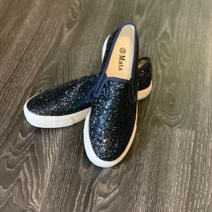 Navy Blue Glitter Shoes